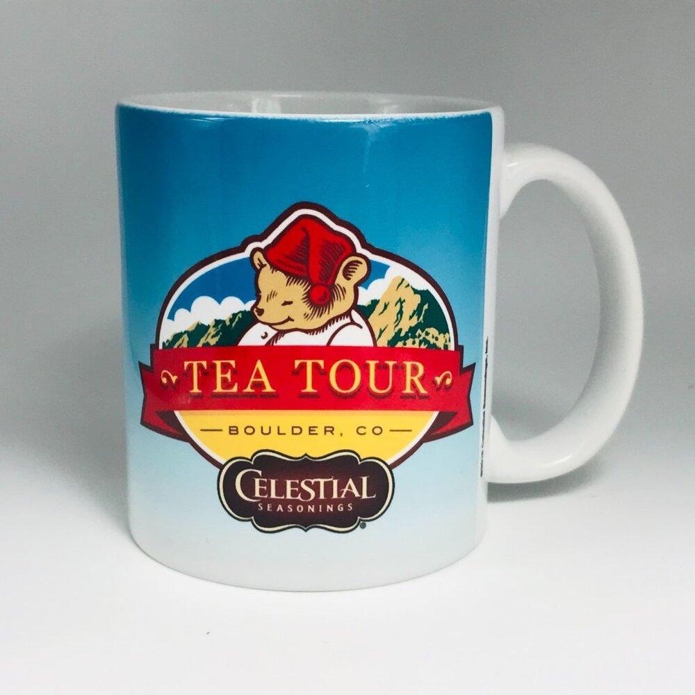 Celestial Seasonings Mug Tea Tour Boulder CO Bear Mountains 2018 Blue Original